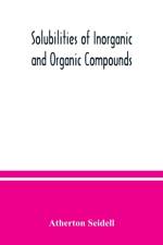 Solubilities of inorganic and organic compounds, a compilation of quantitative solubility data from the periodical literature af Atherton Seidell