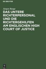 Untere Richterpersonal Und Die Richtergehilfen Am Englischen High Court of Justice af Jurgen Bunge