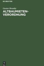 Altbaumietenverordnung af Gustav Brumby