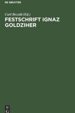 Festschrift Ignaz Goldziher