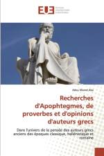 RECHERCHES D'APOPHTEGMES, DE PROVERBES E af Adou Marcel Aka