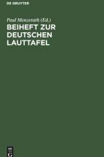 Beiheft Zur Deutschen Lauttafel
