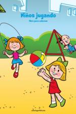 Ninos jugando libro para colorear 1 af Nick Snels