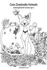 Cute Zendoodle Animals Coloring Book for Grown-Ups 1 af Nick Snels