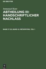 Metaphysik, Teil 1