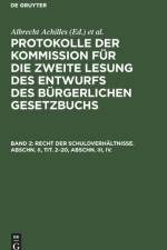 Recht der Schuldverhaltnisse. Abschn. II, Tit. 2-20, Abschn. III, IV.