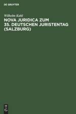 Nova Juridica zum 35. Deutschen Juristentag (Salzburg) af Wilhelm Kahl