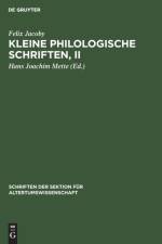 Kleine Philologische Schriften, II af Felix Jacoby