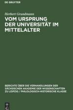 Vom Ursprung der Universitat im Mittelalter af Herbert Grundmann