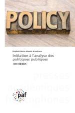 Initiation a l'analyse des politiques publiques af Raphaël-Marie Masoki Atambana