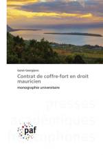 Contrat de coffre-fort en droit mauricien af Goran Georgijevic
