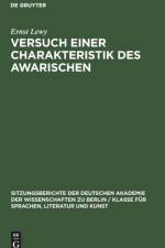 Versuch einer Charakteristik des Awarischen af Lewy Ernst Lewy