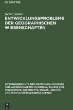 Entwicklungsprobleme der geographischen Wissenschaften af Sanke Heinz Sanke