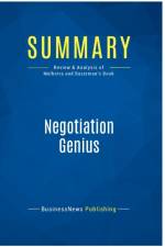 SUMMARY: NEGOTIATION GENIUS:REVIEW AND A af BUSINESSNEWS PUBLISH
