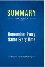 SUMMARY: REMEMBER EVERY NAME EVERY TIME: af BUSINESSNEWS PUBLISH