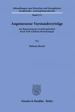 Angemessene Vorstandsverträge. af Melanie Jänsch