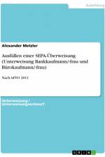 Ausfüllen einer SEPA-Überweisung (Unterweisung Bankkaufmann/-frau und Bürokaufmann/-frau) af Alexander Metzler