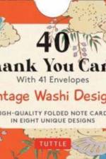 40 Thank You Cards in Vintage Japanese Washi Designs