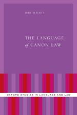 The Language of Canon Law af Judith (Professor of Canon Law Hahn