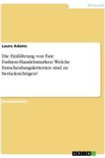 Die Einführung von Fast Fashion-Handelsmarken. Welche Entscheidungskriterien sind zu berücksichtigen? af Laura Adams