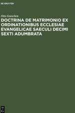 Doctrina De Matrimonio Ex Ordinationibus Ecclesiae Evangelicae Saeculi Decimi Sexti Adumbrata af Otto Goeschen