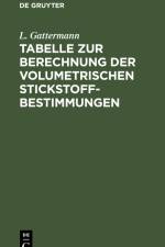 Tabelle zur Berechnung der volumetrischen Stickstoff-Bestimmungen af L. Gattermann