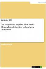 Das vergessene Angebot. Eine in der Klimaschutzdiskussion unbeachtete Dimension af Matthias Will