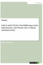 Luft ist nicht Nichts. Durchführung zweier Experimente zum Thema Luft (2. Klasse Sachunterricht) af Anonym