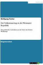 Der Volkstrauertag in der Weimarer Republik af Wolfgang Fischer