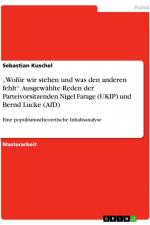 ¿Wofür wir stehen und was den anderen fehlt¿. Ausgewählte Reden der Parteivorsitzenden Nigel Farage (UKIP) und Bernd Lucke (AfD) af Sebastian Kuschel