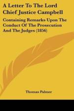 A Letter To The Lord Chief Justice Campbell af Thomas Palmer