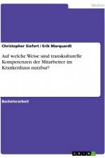 Auf welche Weise sind transkulturelle Kompetenzen der Mitarbeiter im Krankenhaus nutzbar? af Erik Marquardt