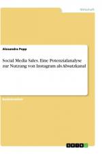 Social Media Sales. Eine Potenzialanalyse zur Nutzung von Instagram als Absatzkanal af Alexandra Popp