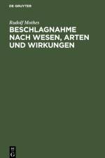 Beschlagnahme nach Wesen, Arten und Wirkungen af Rudolf Mothes