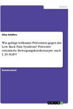 Wie gelingt wirksame Prävention gegen das Low Back Pain Syndrom? Präventiv orientierte Bewegungskurskonzepte nach § 20 SGB V af Alisa Schäfers