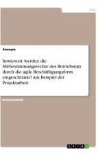 Inwieweit werden die Mitbestimmungsrechte des Betriebsrats durch die agile Beschäftigungsform eingeschränkt? Am Beispiel der Projektarbeit af Anonym