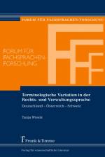 Terminologische Variation in der Rechts- und Verwaltungssprache af Tanja Wissik