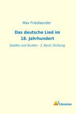 Das deutsche Lied im 18. Jahrhundert