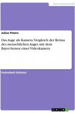 Das Auge als Kamera. Vergleich der Retina des menschlichen Auges mit dem Bayer-Sensor einer Videokamera af Julius Peters