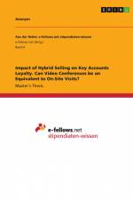 Impact of Hybrid Selling on Key Accounts Loyalty. Can Video Conferences be an Equivalent to On-Site Visits? af Anonym
