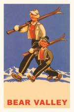 The Vintage Journal Mom and Boy with Skis on Shoulders, Bear Valley