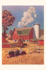 Vintage Journal Barn and Thresher