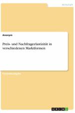 Preis- und Nachfrageelastizität in verschiedenen Marktformen af Anonym