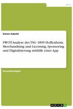 SWOT-Analyse des TSG 1899 Hoffenheim. Merchandising und Licensing, Sponsoring und Digitalisierung mithilfe einer App af Simon Habold
