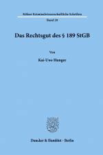 Das Rechtsgut des § 189 StGB. af Kai-Uwe Hunger