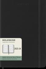 Moleskine 18 Monate Wochenkalender 2023/2024, L/A5, 1 Wo = 2 Seiten, Horizontal, Hard Cover, Schwarz
