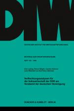 Verflechtungsanalysen für die Volkswirtschaft der DDR am Vorabend der deutschen Vereinigung. af Udo Ludwig
