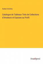Catalogue de Tableaux Tirés de Collections d'Amateurs et Exposes au Profit af Auteur Inconnu