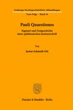 Pauli Quaestiones. af Justus Schmidt-Ott