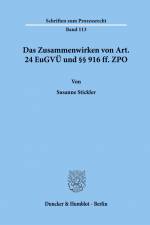 Das Zusammenwirken von Art. 24 EuGVÜ und §§ 916 ff. ZPO. af Susanne Stickler